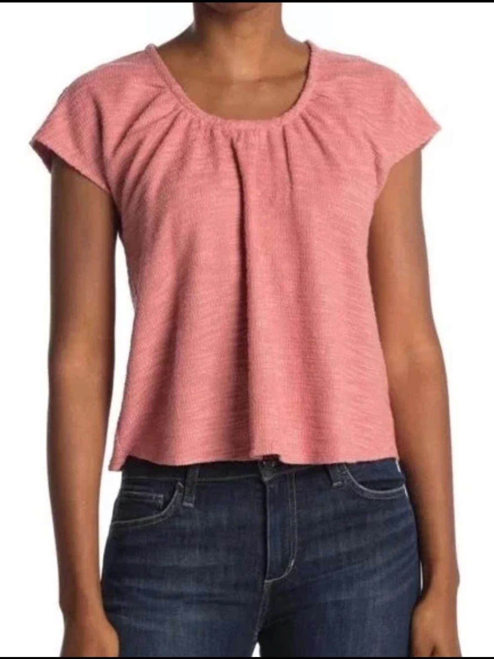 💓Madewell Ivy Dusty Rose Pink Flowy Textured Short Sleeve Top